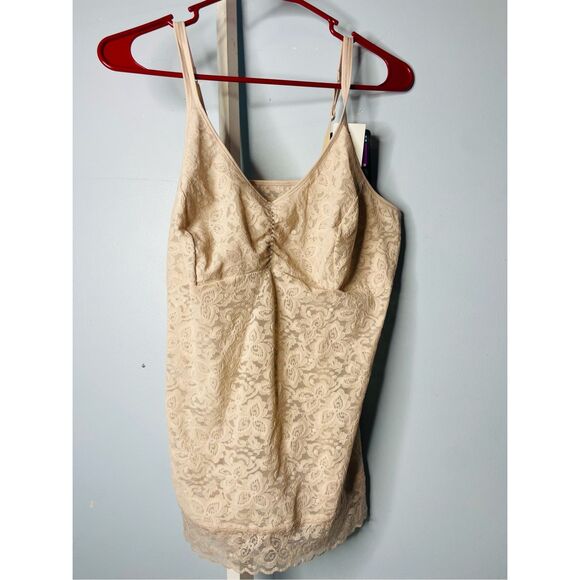 Bali NWT Lace 'N Smooth Camisole Top Shapewear Firm Control Shaper Rose 2X - Picture 2 of 6